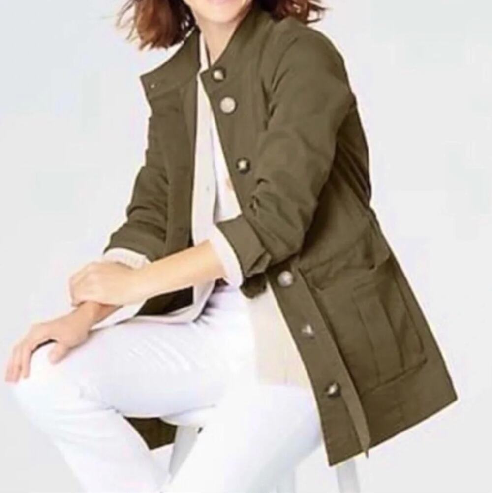 J. Jill Utility Field Jacket Army Green Size XL